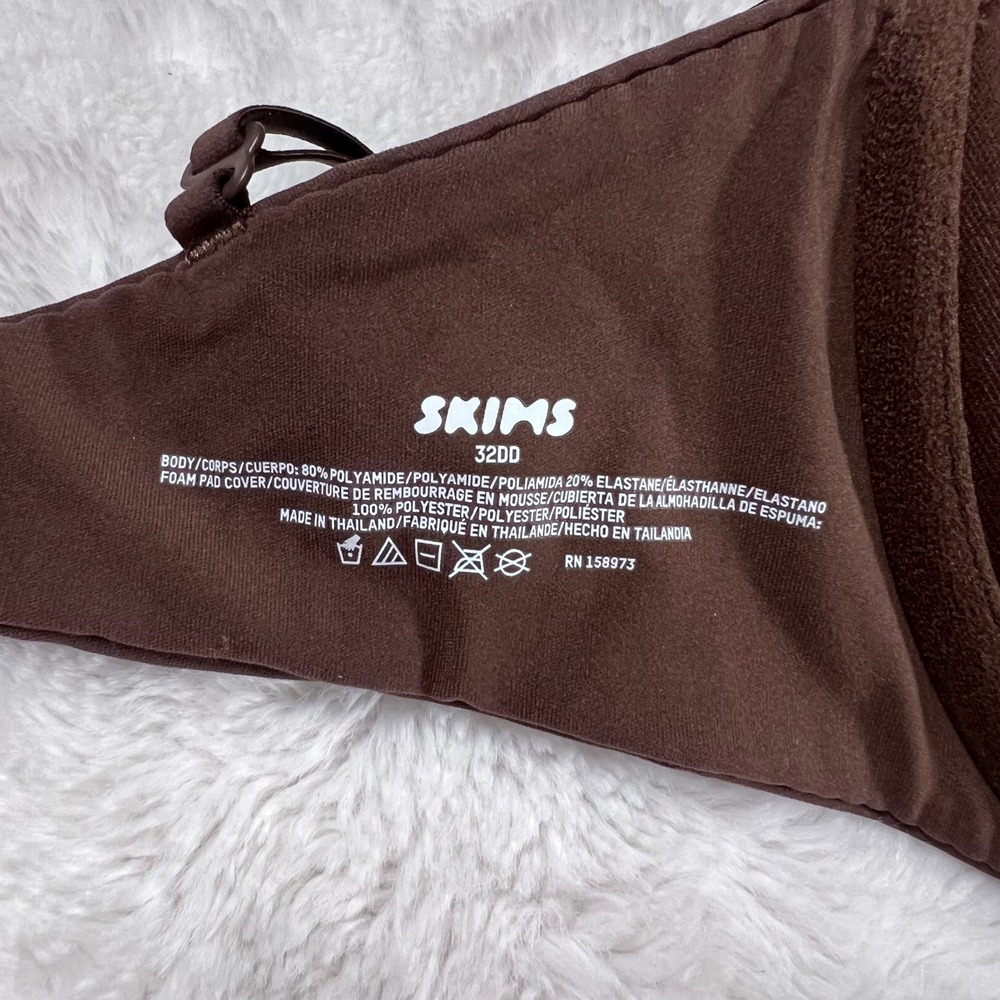 Skims‎ Fits Everybody Push Up Demi Bra Cocoa Brown BR-UWR-2295 Size 32DD NWT - Picture 10 of 12